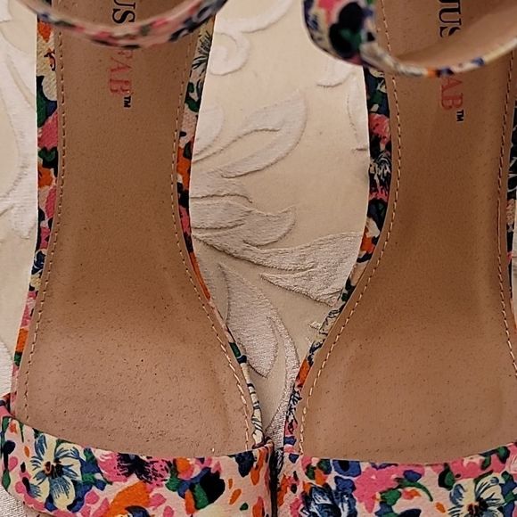 JustFab Lotus Floral High Heel Sandals - Picture 6 of 16